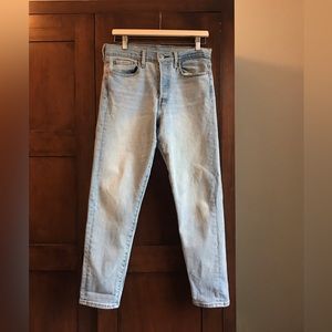Distressed Levi’s 501s Light Blue Wash